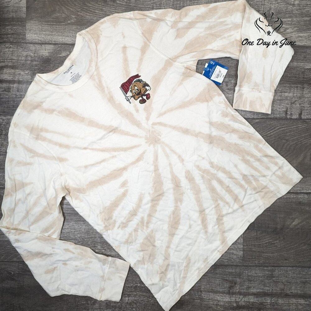 Arizona Jean Co Its Taco Time Long Sleeve Tee Natural Tie Dye Graphic NWT Size M